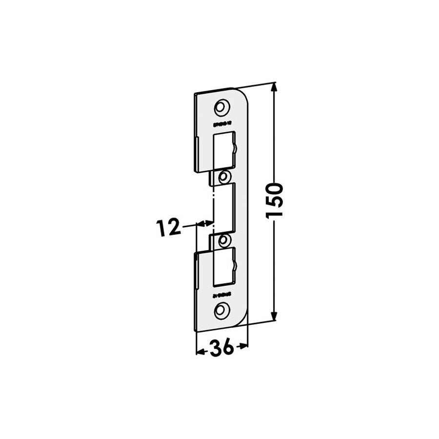 Monteringsstolpe ST4010-12 plan, med Elektrisk låsning,Elektrisk låsning,Elslutbleck monteringsstolpar, Produktinformation Plan stolpe i rostfritt stål för trä- eller metallkarmar. Har samma yttermått som slutbleck connect 1264-1 för connect-lås. För