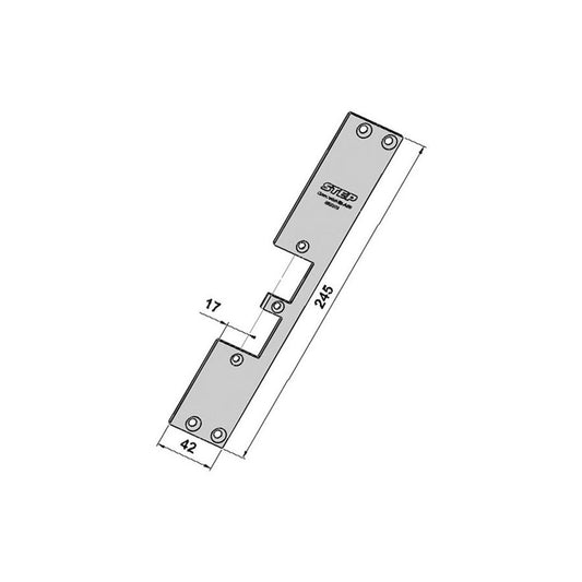 Monteringsstolpe ST9503H plan, med Elektrisk låsning,Elektrisk låsning,Elslutbleck monteringsstolpar, Produktinformation Plan stolpe i rostfritt stål för högerhängda dörrar. Anpassad för trä- eller metallkarmar, motsvarar Solid 731-17. För enkel- och