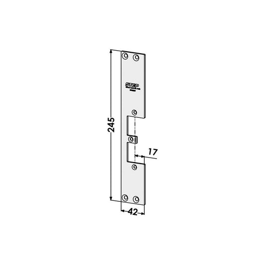 Monteringsstolpe ST9503V plan, med Elektrisk låsning,Elektrisk låsning,Elslutbleck monteringsstolpar, Produktinformation Plan stolpe i rostfritt stål för vänsterhängda dörrar. Anpassad för trä- eller metallkarmar, motsvarar Solid 731-17. För enkel- och