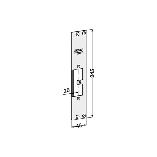 Monteringsstolpe ST9504H plan, med Elektrisk låsning,Elektrisk låsning,Elslutbleck monteringsstolpar, Produktinformation Plan stolpe i rostfritt stål för högerhängda dörrar. Anpassad för trä- eller metallkarmar, motsvarar Solid 731-20. För enkel- och