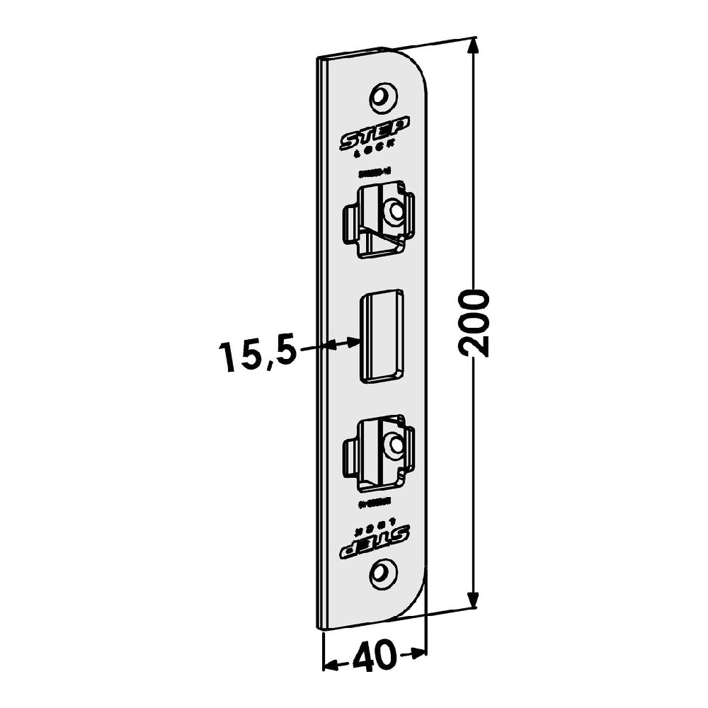 Mekaniskt säkerhetsslutbleck ST9009-15 för STEP 550/551 Motorlås, motsvarande 1487-1.