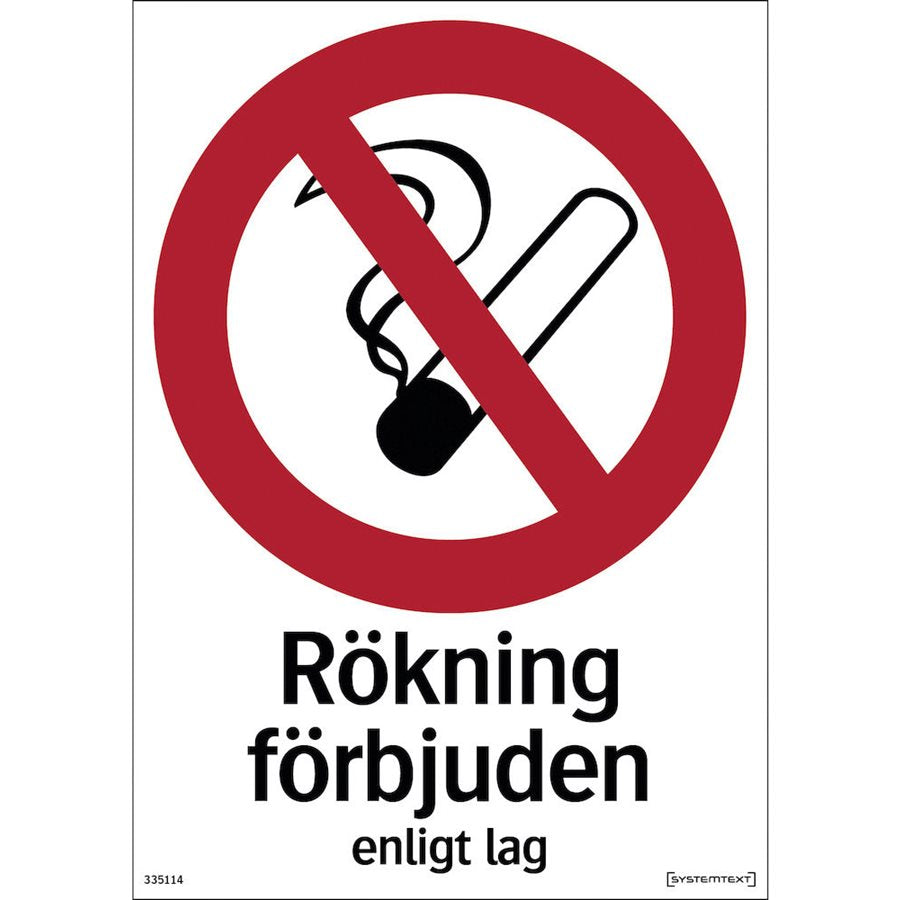 SY SKYLT RÖKNING FÖRBJUDEN 210X297 MM