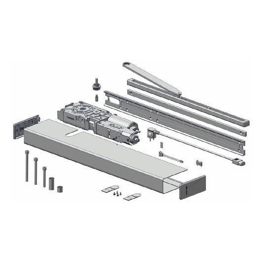 Dörrautomatik SW300-S-ECO dragande glidarm kpl grå