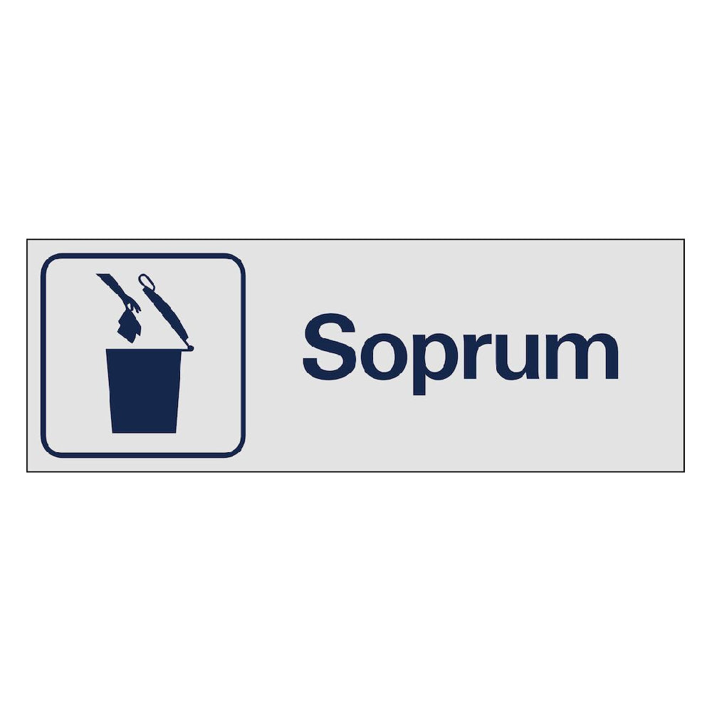 Skylt Soprum aluminium