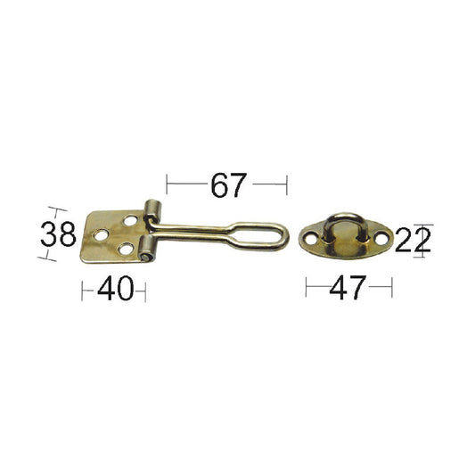 Trådhasp 5302 galv SB L=67
