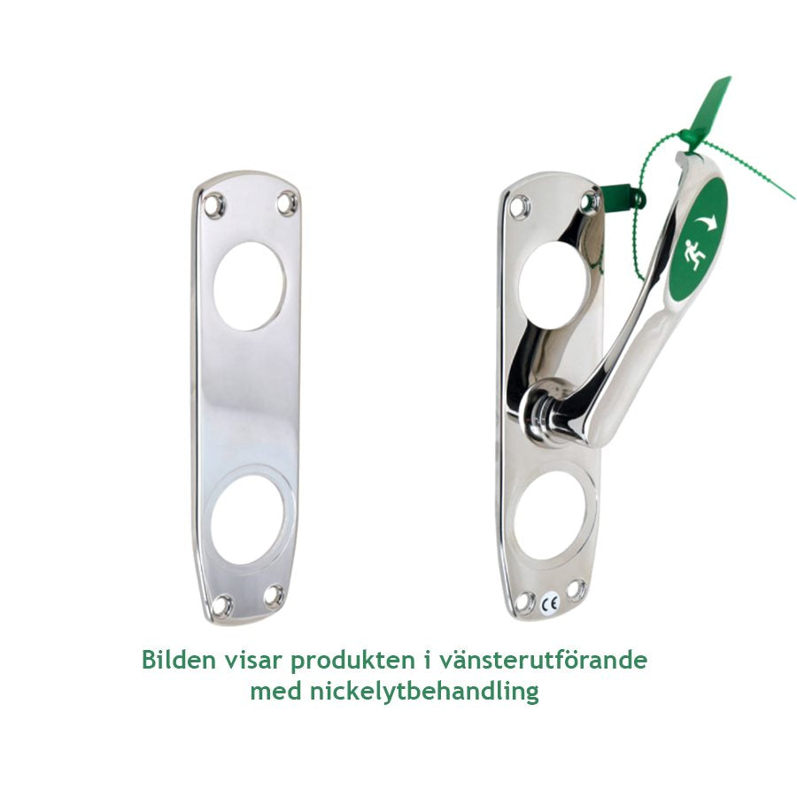 Nödutrymningsbeslag 179B 42-90 höger mattkrom