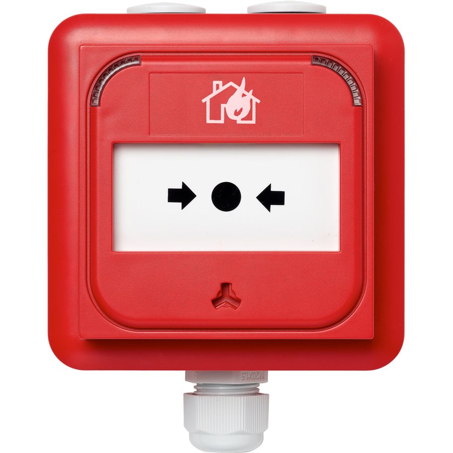 Larmknapp Led Adresserbar Isolator Infälld/Utanpå Ip67 Röd