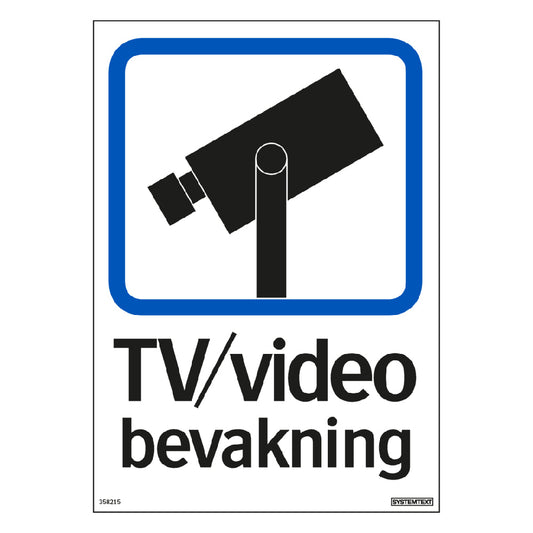 Dekal TV/Video bevak sjh dubbelsidig A5